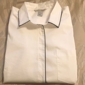 H&M pure white women office dress shirt